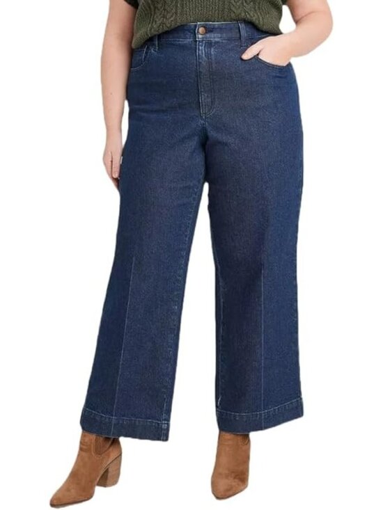 Universal Thread Denim - Women's High Rise Wide Leg Jeans Universal Thread Plus Size 26 Dark Blue Wash